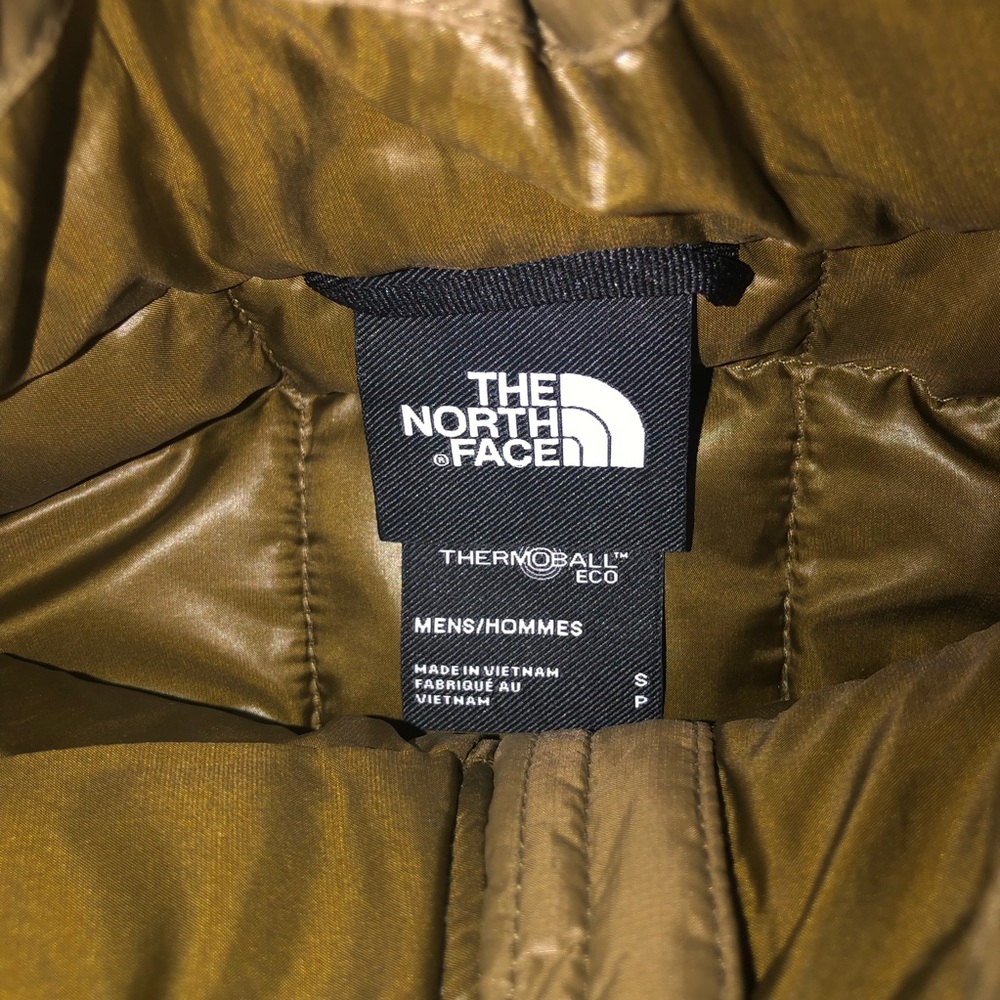 The North Face Mens Thermoball Eco Puffer Jacket Olive Green Small Full Zip Coat - Picture 6 of 6